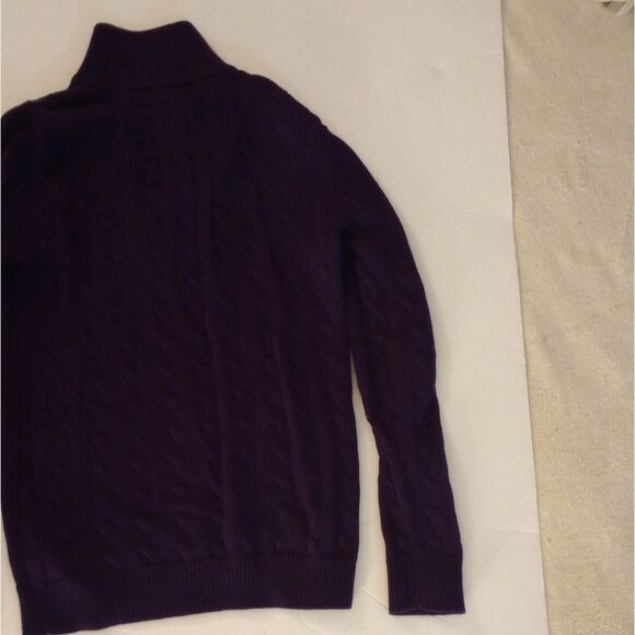 🆕💜 Lauren Ralph Lauren Purple Cable Knit Pullover - Petite - Picture 3 of 4